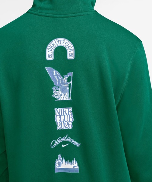 NIKE（ナイキ）の「ナイキ NIKE ナイキ クラブ BB ゴルフ L/S フーディ（スウェット・メンズ・グリーン/ブラック・LL/3L/S/M/L）」の4枚目の写真