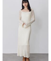 MURUA | バイカラークロシェニットワンピース(ワンピース)