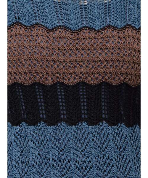 MURUA(ムルーア)の「バイカラークロシェニットワンピース(ワンピース・レディース・ホワイト/ブラック/ブルー・FREE)」の5枚目の写真