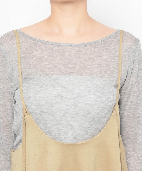 mysty woman（ミスティウーマン）の「フェイクスエードジャンスカ 658148（ワンピース・レディース・ブラック/キャメル/ベージュ・FREE）」の7枚目の写真