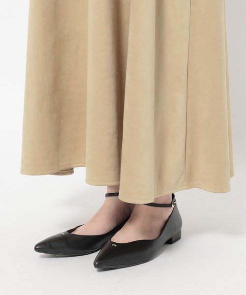 mysty woman（ミスティウーマン）の「フェイクスエードジャンスカ 658148（ワンピース・レディース・ブラック/キャメル/ベージュ・FREE）」の9枚目の写真