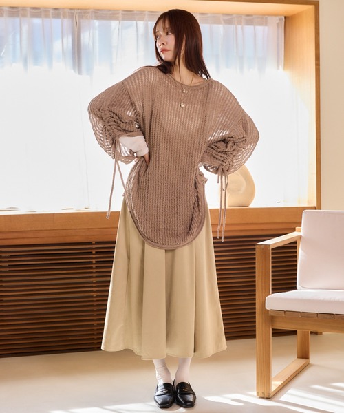 mysty woman(ミスティウーマン)の「フェイクスエードジャンスカ 658148(ワンピース・レディース・ブラック/キャメル/ベージュ・FREE)」の15枚目の写真