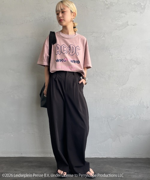 GOOD ROCK SPEED（グッドロックスピード）の「[GOOD ROCK SPEED/グッドロックスピード] 別注 AC/DC ロックプリントTシャツ(Who Made Who)（Tシャツ/カットソー・レディース・ピンク・M/L/XL）」の2枚目の写真