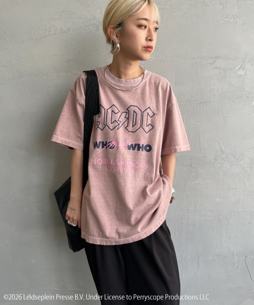 GOOD ROCK SPEED（グッドロックスピード）の「[GOOD ROCK SPEED/グッドロックスピード] 別注 AC/DC ロックプリントTシャツ(Who Made Who)（Tシャツ/カットソー・レディース・ピンク・M/L/XL）」の7枚目の写真