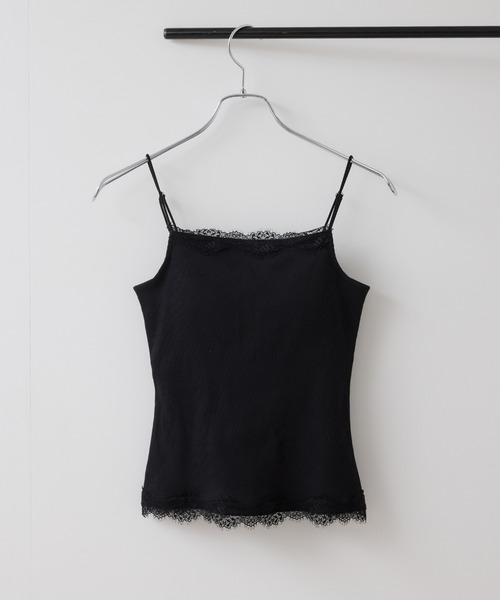 VIS(ビス)の「レーステレコキャミソール(キャミソール・レディース・ライトグレー/オフホワイト/ブラック・FREE)」の3枚目の写真