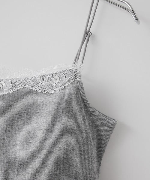 VIS(ビス)の「レーステレコキャミソール(キャミソール・レディース・ライトグレー/オフホワイト/ブラック・FREE)」の10枚目の写真