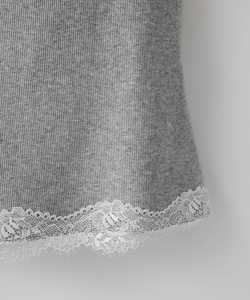 VIS(ビス)の「レーステレコキャミソール(キャミソール・レディース・ライトグレー/オフホワイト/ブラック・FREE)」の12枚目の写真