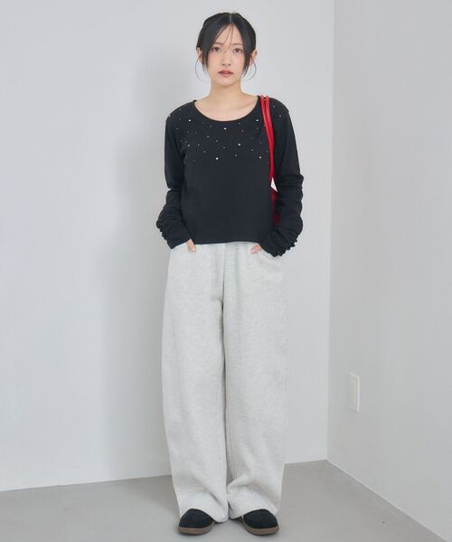 RETRO GIRL(レトロガール)の「スタッズカットソー(Tシャツ/カットソー・レディース・ブラック/オフホワイト・FREE)」の4枚目の写真