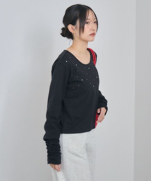 RETRO GIRL(レトロガール)の「スタッズカットソー(Tシャツ/カットソー・レディース・ブラック/オフホワイト・FREE)」の9枚目の写真