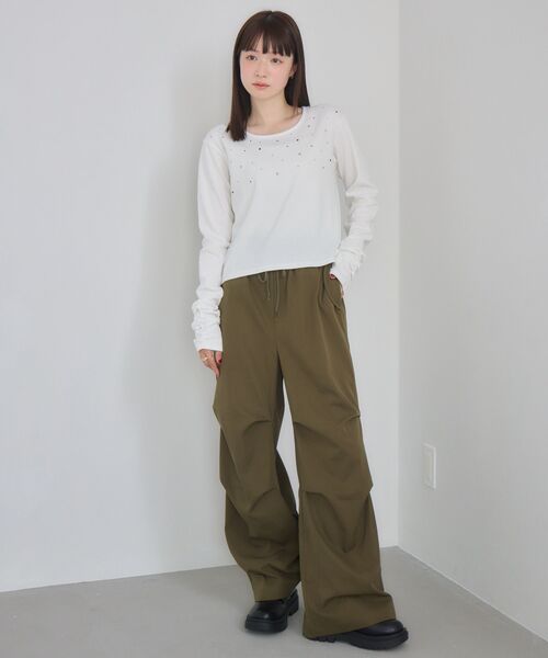 RETRO GIRL(レトロガール)の「スタッズカットソー(Tシャツ/カットソー・レディース・ブラック/オフホワイト・FREE)」の12枚目の写真