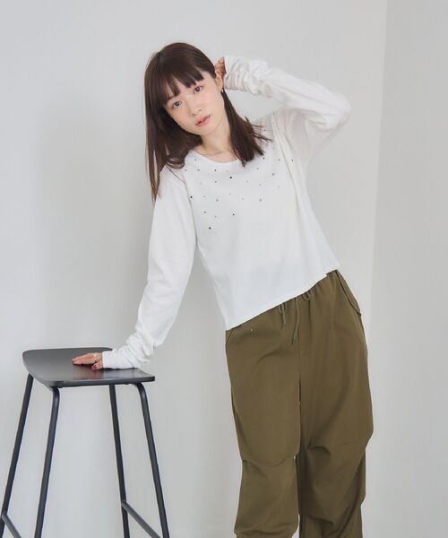 RETRO GIRL(レトロガール)の「スタッズカットソー(Tシャツ/カットソー・レディース・ブラック/オフホワイト・FREE)」の21枚目の写真
