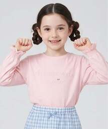 Lycee mine（リセマイン）の「【綿100%】 【速乾・UV・型崩れしない】【ムテキT】ロゴ刺しゅうシャーリングスリーブトップス（Tシャツ/カットソー）」