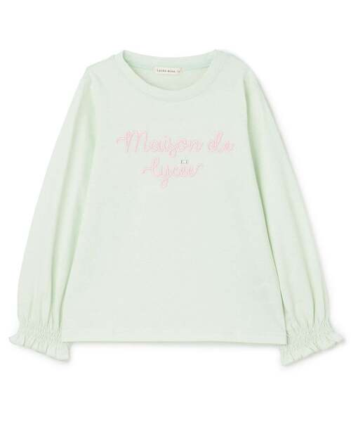 Lycee mine（リセマイン）の「【綿100％】 【速乾・UV・型崩れしない】【ムテキT】ロゴ刺しゅうシャーリングスリーブトップス（Tシャツ/カットソー・キッズ・ブルーグレー/黄緑系/クリーム/オフホワイト/ライトピンク/ブラック・110cm/150cm/130cm/100cm/120cm/140cm）」の9枚目の写真