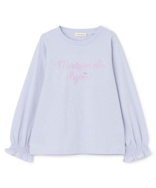 Lycee mine（リセマイン）の「【綿100％】 【速乾・UV・型崩れしない】【ムテキT】ロゴ刺しゅうシャーリングスリーブトップス（Tシャツ/カットソー・キッズ・ブルーグレー/黄緑系/クリーム/オフホワイト/ライトピンク/ブラック・110cm/150cm/130cm/100cm/120cm/140cm）」の10枚目の写真