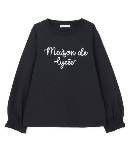 Lycee mine（リセマイン）の「【綿100％】 【速乾・UV・型崩れしない】【ムテキT】ロゴ刺しゅうシャーリングスリーブトップス（Tシャツ/カットソー・キッズ・ブルーグレー/黄緑系/クリーム/オフホワイト/ライトピンク/ブラック・110cm/150cm/130cm/100cm/120cm/140cm）」の11枚目の写真