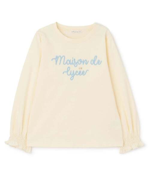 Lycee mine（リセマイン）の「【綿100％】 【速乾・UV・型崩れしない】【ムテキT】ロゴ刺しゅうシャーリングスリーブトップス（Tシャツ/カットソー・キッズ・ブルーグレー/黄緑系/クリーム/オフホワイト/ライトピンク/ブラック・110cm/150cm/130cm/100cm/120cm/140cm）」の12枚目の写真