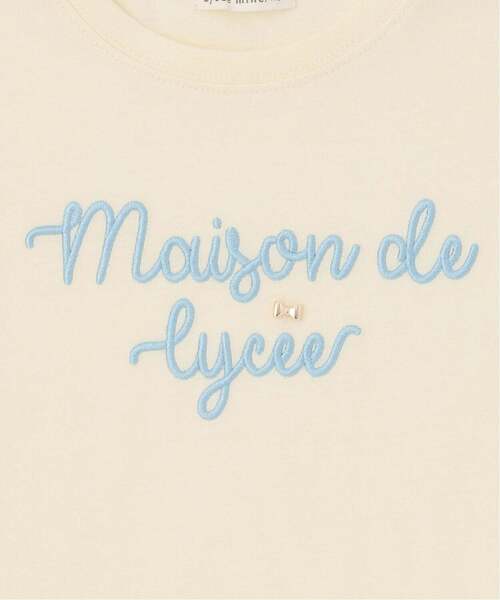 Lycee mine（リセマイン）の「【綿100％】 【速乾・UV・型崩れしない】【ムテキT】ロゴ刺しゅうシャーリングスリーブトップス（Tシャツ/カットソー・キッズ・ブルーグレー/黄緑系/クリーム/オフホワイト/ライトピンク/ブラック・110cm/150cm/130cm/100cm/120cm/140cm）」の15枚目の写真