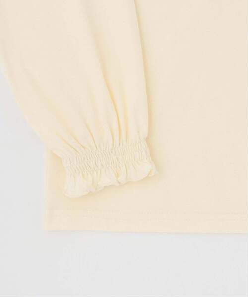 Lycee mine（リセマイン）の「【綿100％】 【速乾・UV・型崩れしない】【ムテキT】ロゴ刺しゅうシャーリングスリーブトップス（Tシャツ/カットソー・キッズ・ブルーグレー/黄緑系/クリーム/オフホワイト/ライトピンク/ブラック・110cm/150cm/130cm/100cm/120cm/140cm）」の17枚目の写真