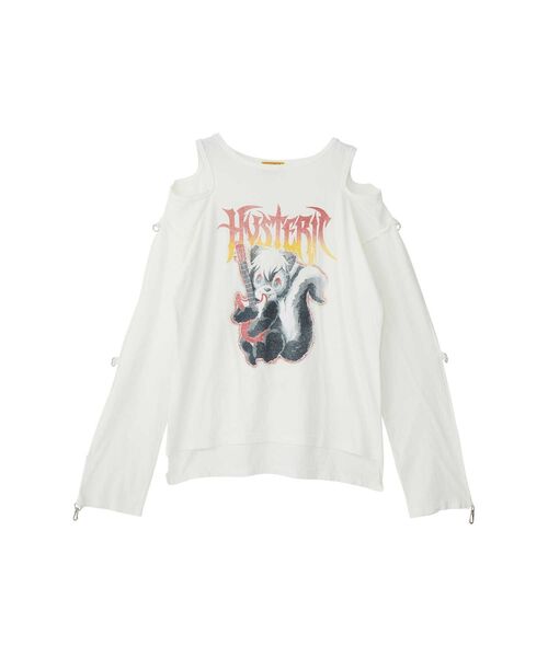 HYSTERIC GLAMOUR(ヒステリックグラマー)の「HG METAL SKUNK プルオーバー(Tシャツ/カットソー・レディース・ホワイト/ブラック/グレー・FREE)」の1枚目の写真