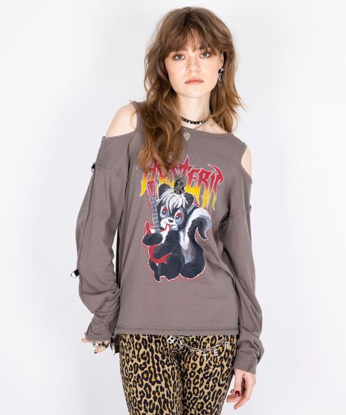 HYSTERIC GLAMOUR(ヒステリックグラマー)の「HG METAL SKUNK プルオーバー(Tシャツ/カットソー・レディース・ホワイト/ブラック/グレー・FREE)」の14枚目の写真