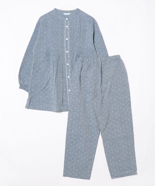 KID BLUE（キッドブルー）の「キッドブルー -２６ドビードットシャンブレー -長袖パジャマ -KNDK521 -kidblue（ルームウェア/パジャマ・レディース・ネイビー/サックスブルー・M）」の2枚目の写真