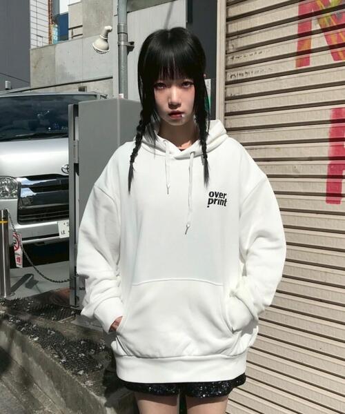 over print(オーバープリント)の「overprint/オーバープリント/【LHP EXCLUSIVE】SIGNBOARD HOODIE(パーカー・レディース・ブラック/ホワイト/チャコールグレー・M/L/XL)」の13枚目の写真