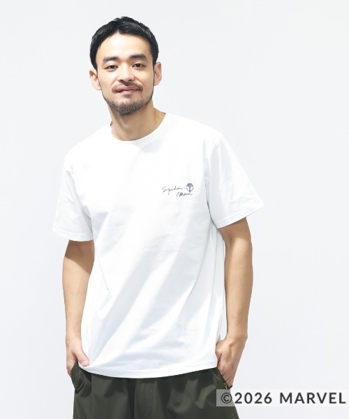 MARVEL(マーベル)の「マーベル MARVEL UVカットドライグラフィックTシャツ スパイダーマン(Tシャツ/カットソー・メンズ・ホワイト/ブラック・LL/L/M/S/3L)」の2枚目の写真