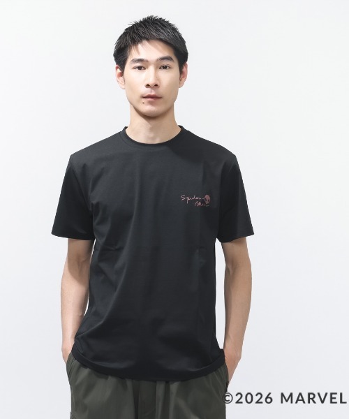 MARVEL(マーベル)の「マーベル MARVEL UVカットドライグラフィックTシャツ スパイダーマン(Tシャツ/カットソー・メンズ・ホワイト/ブラック・LL/L/M/S/3L)」の1枚目の写真