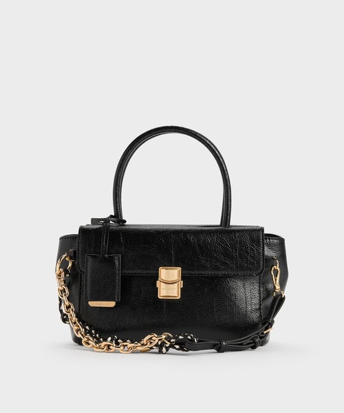 CHARLES & KEITH(チャールズ & キース)の「Acelynn エイスリン ロープチェーン トートバッグ(トートバッグ・レディース・ダークブラウン系3/ブラック・S)」の7枚目の写真