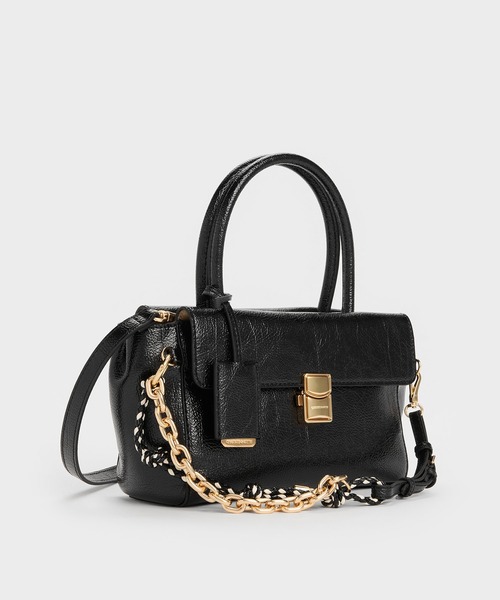 CHARLES & KEITH(チャールズ & キース)の「Acelynn エイスリン ロープチェーン トートバッグ(トートバッグ・レディース・ダークブラウン系3/ブラック・S)」の8枚目の写真
