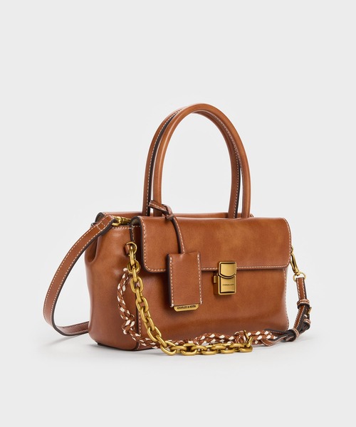 CHARLES & KEITH(チャールズ & キース)の「Acelynn エイスリン ロープチェーン トートバッグ(トートバッグ・レディース・ダークブラウン系3/ブラック・S)」の18枚目の写真