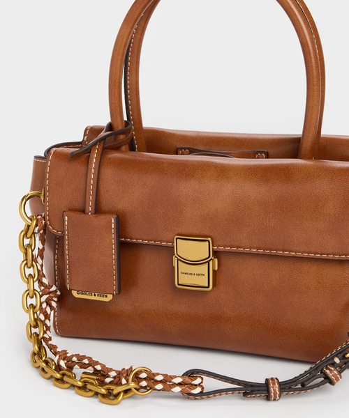CHARLES & KEITH(チャールズ & キース)の「Acelynn エイスリン ロープチェーン トートバッグ(トートバッグ・レディース・ダークブラウン系3/ブラック・S)」の20枚目の写真