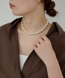 GALLARDAGALANTE | ガラスパールショートネックレス(リング)