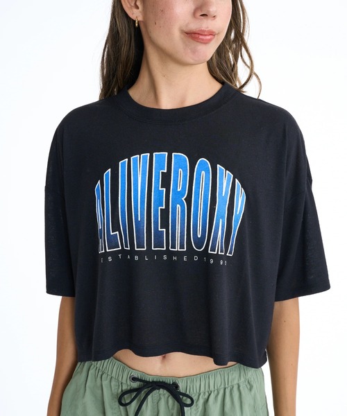 ROXY（ロキシー）の「ROXY ウィメンズ FITNESS FEEL THE SPARK WIDE Tシャツ 【2026年春夏モデル】/ロキシー速乾ショート丈半袖Tシャツ（Tシャツ/カットソー・レディース・ブラック/オレンジ/ホワイト・MEDIUM/LARGE）」の15枚目の写真