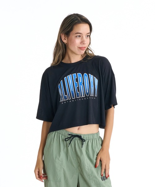 ROXY（ロキシー）の「ROXY ウィメンズ FITNESS FEEL THE SPARK WIDE Tシャツ 【2026年春夏モデル】/ロキシー速乾ショート丈半袖Tシャツ（Tシャツ/カットソー・レディース・ブラック/オレンジ/ホワイト・MEDIUM/LARGE）」の11枚目の写真