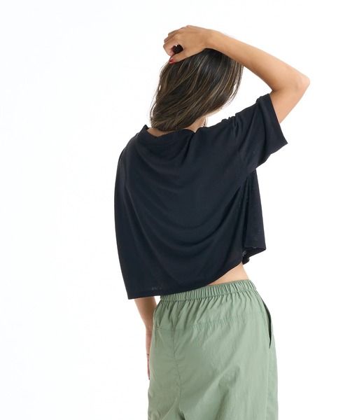 ROXY（ロキシー）の「ROXY ウィメンズ FITNESS FEEL THE SPARK WIDE Tシャツ 【2026年春夏モデル】/ロキシー速乾ショート丈半袖Tシャツ（Tシャツ/カットソー・レディース・ブラック/オレンジ/ホワイト・MEDIUM/LARGE）」の14枚目の写真