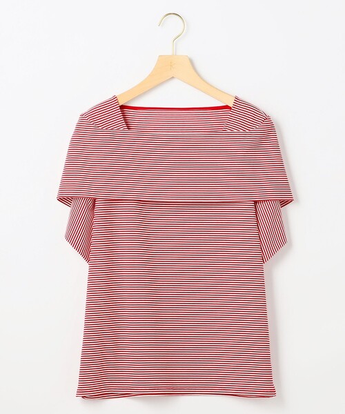 組曲 L（クミキョク オオキイサイズ）の「GIZAコットンオフショルダー カットソー（Tシャツ/カットソー・レディース・ネイビー系/ネイビー系2・7/6/5）」の18枚目の写真