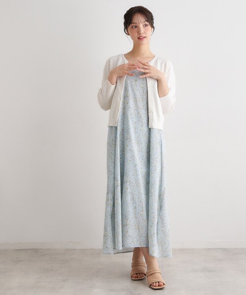 LAURA ASHLEY（ローラアシュレイ）の「【7分袖／洗える】アイレット入りカーディガン（カーディガン/ボレロ・レディース・アイボリー/ネイビー/ライトグリーン・40/38）」の5枚目の写真
