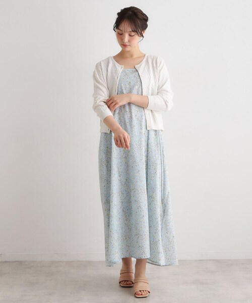 LAURA ASHLEY（ローラアシュレイ）の「【7分袖／洗える】アイレット入りカーディガン（カーディガン/ボレロ・レディース・アイボリー/ネイビー/ライトグリーン・40/38）」の6枚目の写真