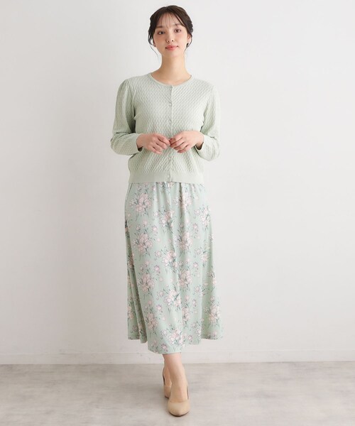 LAURA ASHLEY（ローラアシュレイ）の「【7分袖／洗える】アイレット入りカーディガン（カーディガン/ボレロ・レディース・アイボリー/ネイビー/ライトグリーン・40/38）」の9枚目の写真