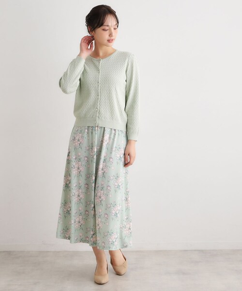 LAURA ASHLEY（ローラアシュレイ）の「【7分袖／洗える】アイレット入りカーディガン（カーディガン/ボレロ・レディース・アイボリー/ネイビー/ライトグリーン・40/38）」の10枚目の写真