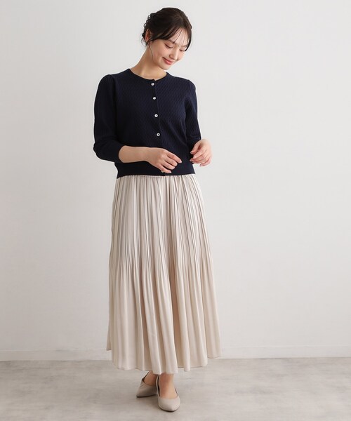 LAURA ASHLEY（ローラアシュレイ）の「【7分袖／洗える】アイレット入りカーディガン（カーディガン/ボレロ・レディース・アイボリー/ネイビー/ライトグリーン・40/38）」の13枚目の写真
