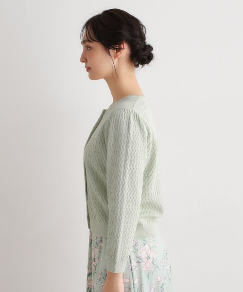 LAURA ASHLEY（ローラアシュレイ）の「【7分袖／洗える】アイレット入りカーディガン（カーディガン/ボレロ・レディース・アイボリー/ネイビー/ライトグリーン・40/38）」の17枚目の写真