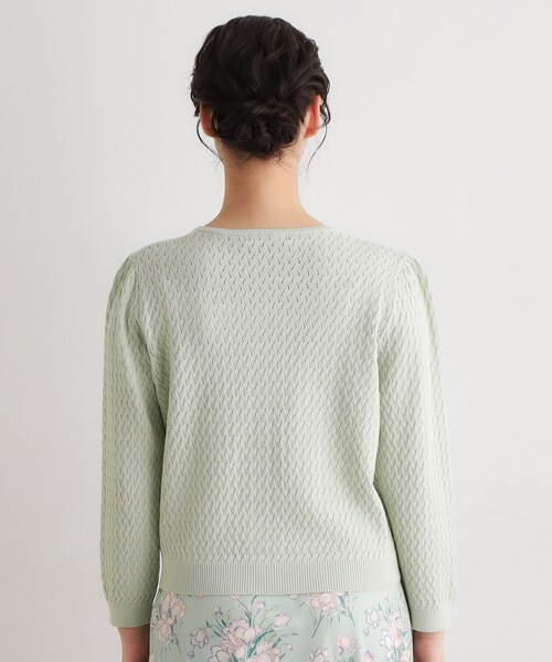 LAURA ASHLEY（ローラアシュレイ）の「【7分袖／洗える】アイレット入りカーディガン（カーディガン/ボレロ・レディース・アイボリー/ネイビー/ライトグリーン・40/38）」の18枚目の写真