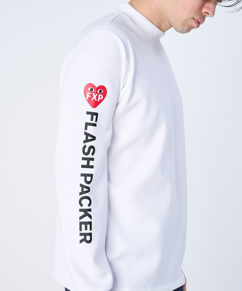 FLASH PACKER(フラッシュパッカー)の「FLASH PACKER フラッシュパッカー / ウルトラストレッチ モックネック ロンT 高密度ダンボールニット ハート刺繍 速乾 // XLMK-HRT(Tシャツ/カットソー・メンズ・ブラック/ホワイト・X-LARGE/LARGE/MEDIUM)」の4枚目の写真