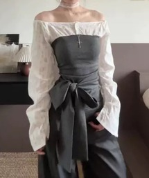 SPIGA | ﾚｲﾔｰﾄﾞ風ｵﾌｼｮﾙﾄｯﾌﾟｽ(Tシャツ/カットソー)