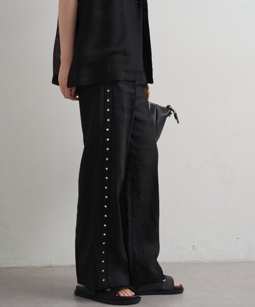 LOUNGEDRESS（ラウンジドレス）の「リネンスタッズパンツ（その他パンツ・レディース・ブラウン/ブラック・MEDIUM/SMALL）」の6枚目の写真