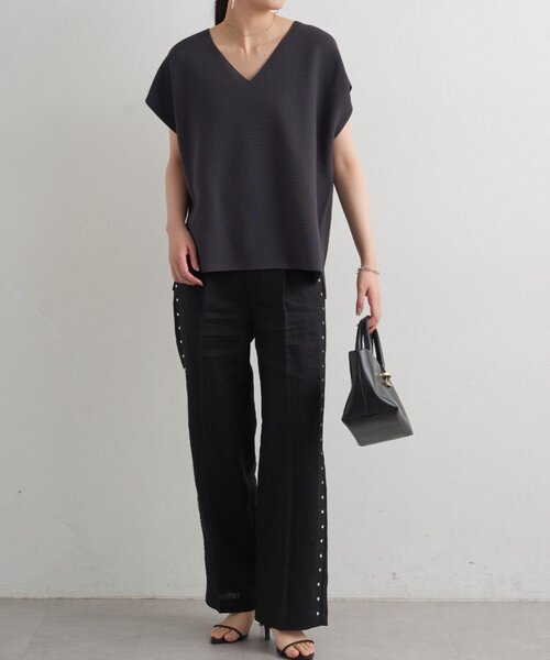 LOUNGEDRESS（ラウンジドレス）の「リネンスタッズパンツ（その他パンツ・レディース・ブラウン/ブラック・MEDIUM/SMALL）」の15枚目の写真