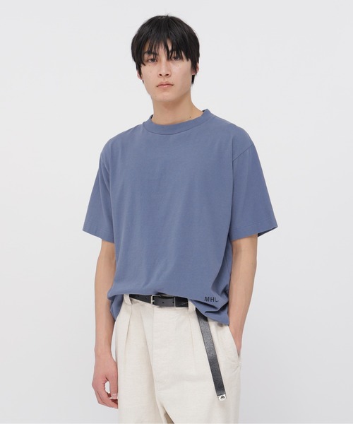 MHL.（エムエイチエル）の「UPCYCLED COTTON JERSEY（Tシャツ/カットソー・メンズ・グレー/ブルー・LARGE/MEDIUM）」の2枚目の写真