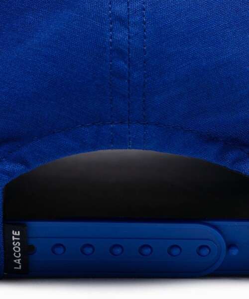 LACOSTE（ラコステ）の「ブランドネームロゴ刺繍 コットンリネンキャップ（キャップ・メンズ・ロイヤルブルー/ベージュ・58cm）」の11枚目の写真